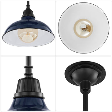 Jasper 12.25" Farmhouse Industrial Indoor/Outdoor Iron LED Pendant